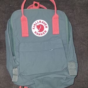 Fjallraven Kanken Backpack in Teal and Coral
